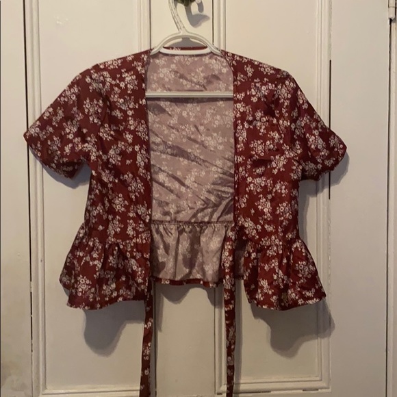 Red Floral Over Shirt - Picture 3 of 3